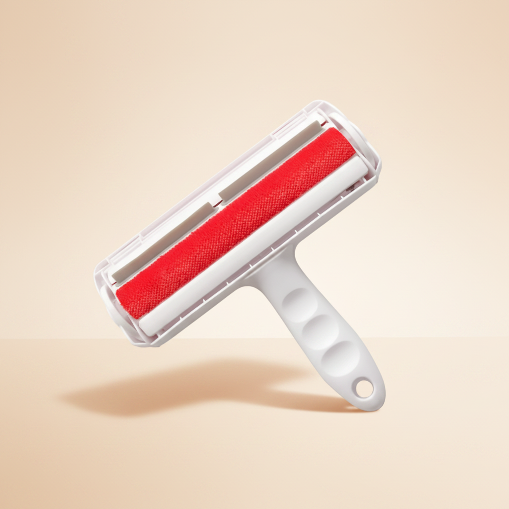 FluffHero Fur Roller on cream studio background